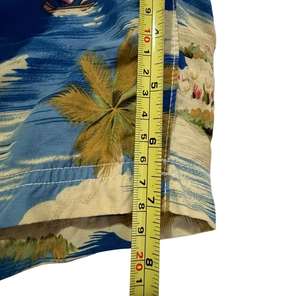 Lands End Hoffman California Fabrics Tropical Sailboat Swim Trunks Mens Large L